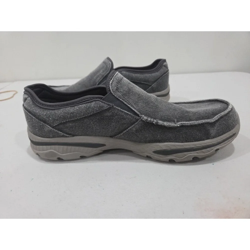Skechers Creston Moseco Shoes Men's12 Gray Comfort Slip On Relaxed Fit Moc Boat